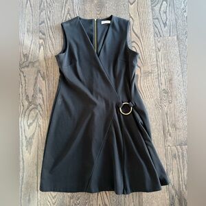 Calvin Klein Black Dress with Gold Accent